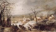 Joos de Momper Winter Landscape oil on canvas
